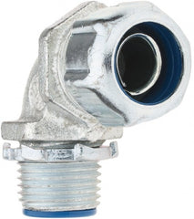 Value Collection - 3/8" Trade, Malleable Iron Threaded Angled FMC & Liquidtight Conduit Connector - Insulated - Exact Tooling