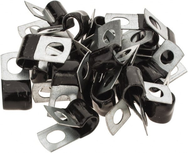 Value Collection - 3/8" Bundle Diam, 3/8" Hole, Steel Clamp - 3/4" Wide, Black - Exact Tooling
