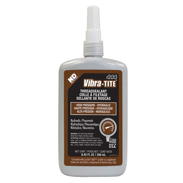 Vibra-Tite - 250 mL Bottle, Brown, Hydraulic - High Pressure Thread Sealant - Exact Tooling