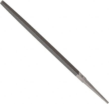 Anglo American - 4" Long, Smooth Cut, Square American-Pattern File - Double Cut, 0.15" Overall Thickness, Tang - Exact Tooling