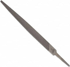 Anglo American - 10" Long, Smooth Cut, Warding American-Pattern File - Double Cut, 0.12" Overall Thickness, Tang - Exact Tooling