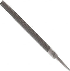 Anglo American - 8" Long, Second Cut, Half Round American-Pattern File - Double Cut, 0.22" Overall Thickness, Tang - Exact Tooling