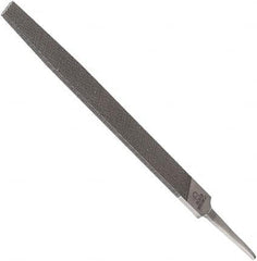 Anglo American - 8" Long, Smooth Cut, Flat American-Pattern File - Double Cut, 0.18" Overall Thickness, Tang - Exact Tooling