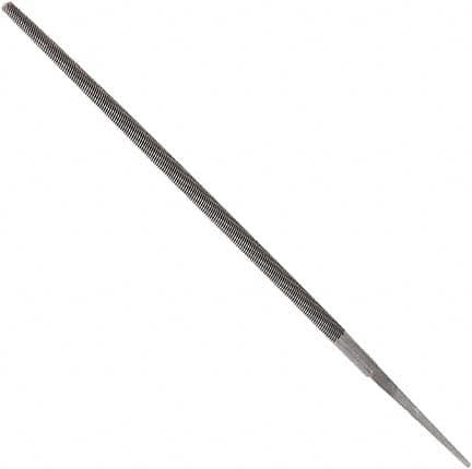 Anglo American - 6" Long, Bastard Cut, Round American-Pattern File - Double Cut, 0.22" Overall Thickness, Tang - Exact Tooling