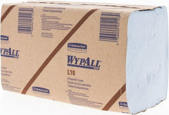 WypAll - L10 Dry Glass & Lens Wipes - 9" x 10-1/4" Sheet Size, Blue - Exact Tooling