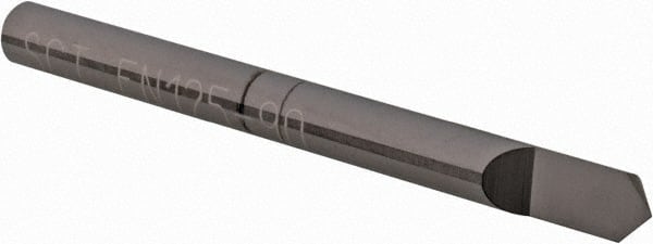 Scientific Cutting Tools - 90° Incl Angle, 1/8" Shank Diam, 1.5" OAL, 0.005" Cut Diam, Conical Engraving Cutter - 0.059" LOC, 0.005" Tip Diam, Right Hand Cut, Submicron Solid Carbide, AlTiN+ Finish - Exact Tooling
