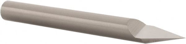 Scientific Cutting Tools - 30° Incl Angle, 1/4" Shank Diam, 2-1/2" OAL, 0.009" Cut Diam, Conical Engraving Cutter - 0.447" LOC, 0.009" Tip Diam, Right Hand Cut, Submicron Solid Carbide, AlTiN+ Finish - Exact Tooling