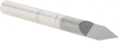 Scientific Cutting Tools - 40° Incl Angle, 1/4" Shank Diam, 2-1/2" OAL, 0.009" Cut Diam, Conical Engraving Cutter - 0.329" LOC, 0.009" Tip Diam, Right Hand Cut, Submicron Solid Carbide, AlTiN+ Finish - Exact Tooling