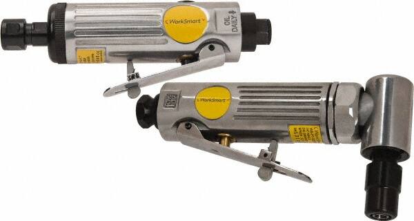 Value Collection - 1/4" Collet, Straight Handle, Air Straight Die Grinder - 22,000 RPM, Rear Exhaust, 4 CFM, 0.45 hp, 90 psi, 1/4 NPT Inlet - Exact Tooling
