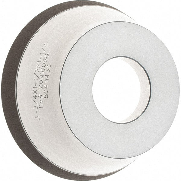 Tru-Maxx - 95mm Diam, 1-1/4" Hole Size, 1" Overall Thickness, 120 Grit, Type 11V9, Tool & Cutter Grinding Wheel - Fine Grade, Diamond - Exact Tooling