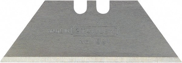 Stanley - 500 Piece High Carbon Steel Utility Knife Blade - 62mm OAL, 2.438" Blade Length, 0.024" Blade Thickness - Exact Tooling