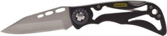 Stanley - 3-1/4" Blade, 7-1/4" OAL, Skeleton Frame Folding Knife - 4-1/4" Closed Length, Metal, 1 Blade, 1 Edge, Skeleton Frame - Exact Tooling