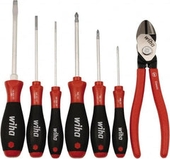 Wiha - 7 Piece Cutting Plier Set - Comes in Clamshell - Exact Tooling