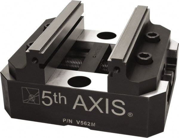 5th Axis - 125mm Jaw Width, 74mm High x 150mm Long x 125mm Wide Vise - For Use with 5 Axis Workholding Systems - Exact Tooling