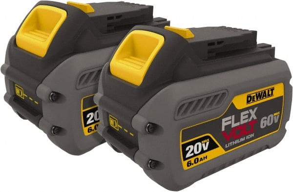 DeWALT - 60 Volt Lithium-Ion Power Tool Battery - 6 Ahr Capacity, 2 hr Charge Time, Series 20/60 FLEXVOLT - Exact Tooling