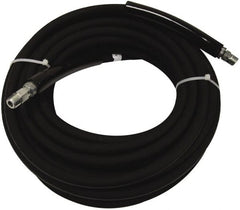 Value Collection - 50' Long, 3/8" Fitting, Male Rigid x Male Swivel Fitting, -40 to 310°F, Synthetic Rubber High Temp & High Pressure Hose - 3/8" Inside x 5/8" Outside Diam, Black, 3,000 psi - Exact Tooling