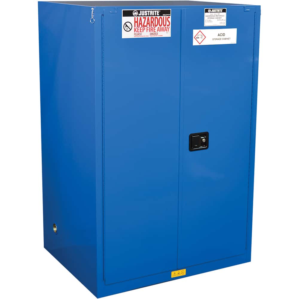 Justrite - 2 Door 2 Shelf 90 Gal Safety Cabinet for Flammable Substances - Exact Tooling