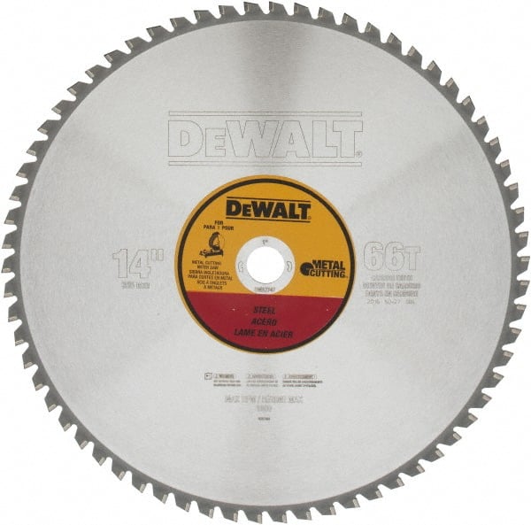 DeWALT - 14" Diam, 1" Arbor Hole Diam, 66 Tooth Wet & Dry Cut Saw Blade - Carbide-Tipped, Standard Round Arbor - Exact Tooling