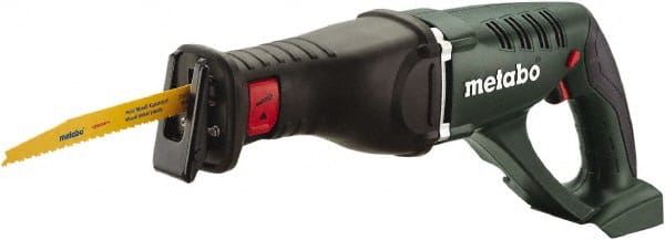 Metabo - 120V, 0 to 2,700 SPM, Cordless Reciprocating Saw - 1-1/16" Stroke Length, 1-1/16" Saw Length, Lithium-Ion Batteries Not Included - Exact Tooling