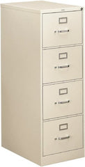 Hon - 18-1/4" Wide x 52" High x 26-1/2" Deep, 4 Drawer Vertical File - Steel, Light Gray - Exact Tooling