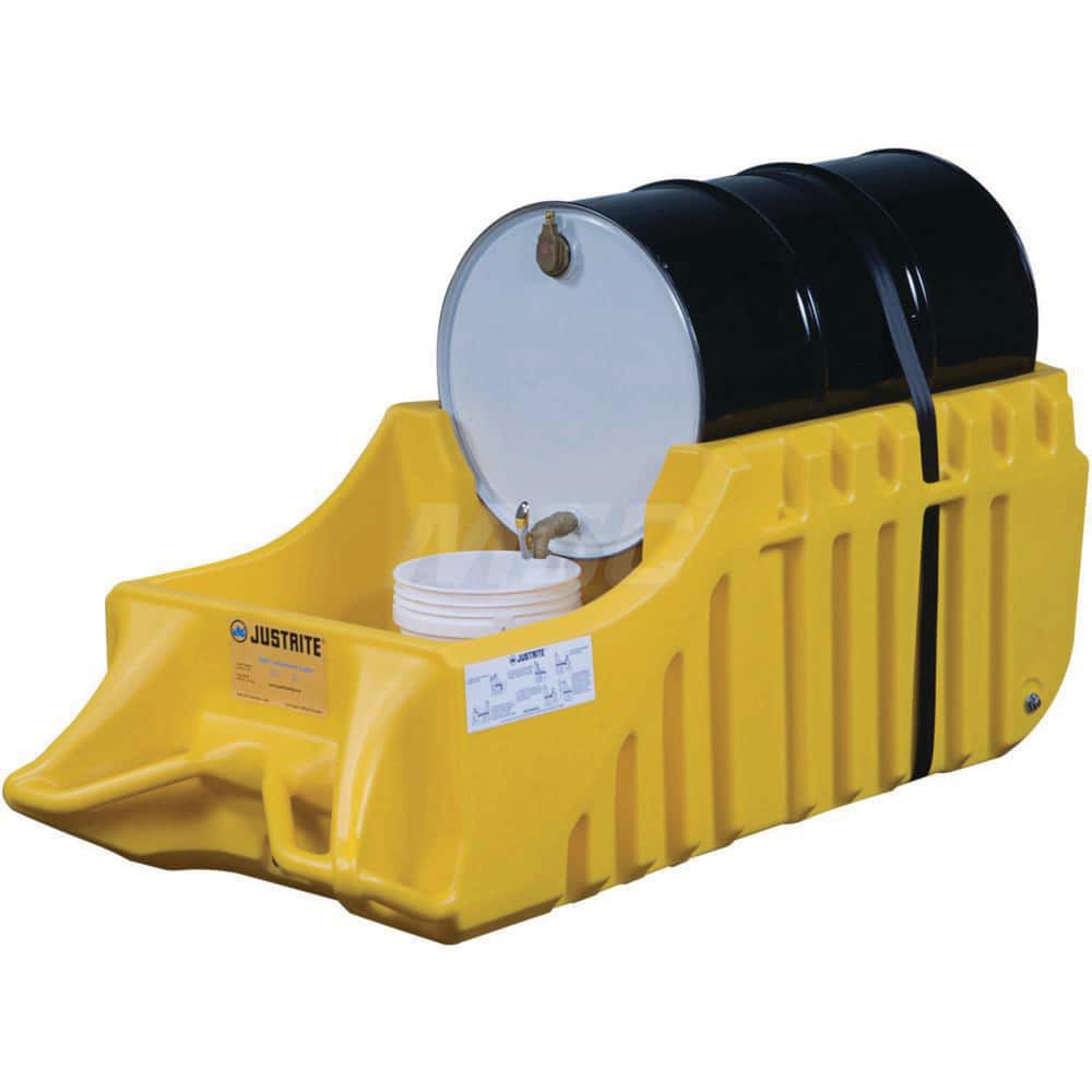 Justrite - Mobile Spill Containment; Number of Drums: 1 ; Sump Capacity (Gal.): 66.00 ; Storage Direction: Horizontal ; Material: Polyethylene ; Height (Decimal Inch): 26.000000 ; Length (Inch): 72 - Exact Tooling