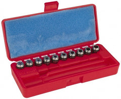 Accupro - 10 Piece, 3/32" to 3/8" Capacity, ER Collet Set - 0.02mm TIR, Series ER16 - Exact Tooling