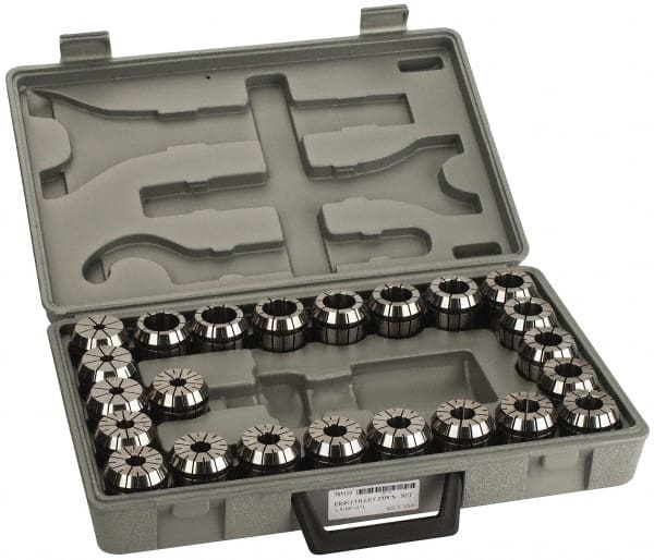 Accupro - 23 Piece, 5/16" to 1" Capacity, ER Collet Set - 0.02mm TIR, Series ER40 - Exact Tooling