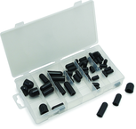 80 Pc. Vacuum Cap Assortment - 3/16" - 3/8". Constructed of heat resistant Buna-N Rubber - Exact Tooling