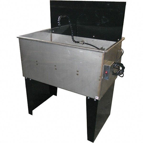 Build-All - Free Standing Water-Based Parts Washer - 30 Gal Max Operating Capacity, 304 Stainless Steel Tank, 115 Input Volts - Exact Tooling