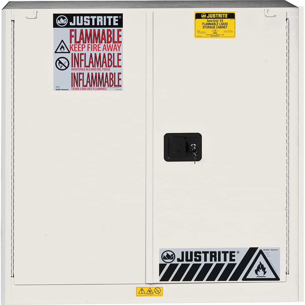 Justrite - 2 Door 1 Shelf 30 Gal Safety Cabinet for Flammable Substances - Exact Tooling