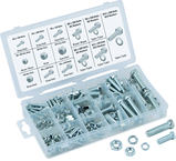 240 Pc. Metric Nut & Bolt Assortment - Bolts; hex nuts and washers. Zinc Oxide finish - Exact Tooling