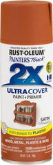 Rust-Oleum - Cinnamon, Satin, Enamel Spray Paint - 8 Sq Ft per Can, 12 oz Container, Use on Multipurpose - Exact Tooling