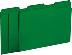 UNIVERSAL - 8-1/2 x 11", Letter Size, Green, File Folders with Top Tab - 11 Point Stock, 1/3 Tab Cut Location - Exact Tooling