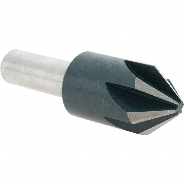 Value Collection - 7/8" Head Diam, 1/2" Shank Diam, 6 Flute 82° High Speed Steel Countersink - Exact Tooling