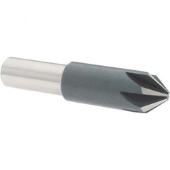 Value Collection - 5/8" Head Diam, 1/2" Shank Diam, 6 Flute 82° High Speed Steel Countersink - Exact Tooling