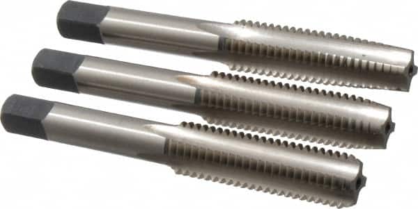 Cleveland - M12x1.75, 4 Flute, Bottoming, Plug & Taper, Bright Finish, High Speed Steel Tap Set - Right Hand Cut, 1.66" Thread Length, Series 1004 - Exact Tooling