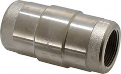 Strataflo - 1-1/4" Nickel Plated Brass Check Valve - Inline, FNPT x FNPT, 400 WOG - Exact Tooling