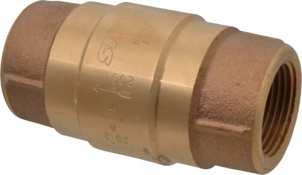 Strataflo - 1" Brass Check Valve - Inline, FNPT x FNPT, 200 WOG - Exact Tooling