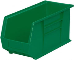 Akro-Mils - 60 Lb. Load Capacity, 18" Deep, Green Polymer Hopper Stacking Bin - 9" High x 8-1/4" Wide x 18" Long - Exact Tooling
