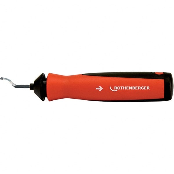 Rothenberger - Bi-Directional Hand Deburring Curved Tool - High Speed Steel Blade, 5" Blade Length, Hole Chamfering - Exact Tooling