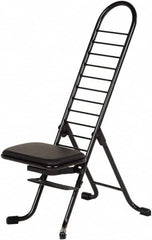 Vestil - 16-3/4" Wide x 21-1/4" Deep x 13" & 34" High, Steel Folding Chair with 1" Padded Seat - Black - Exact Tooling
