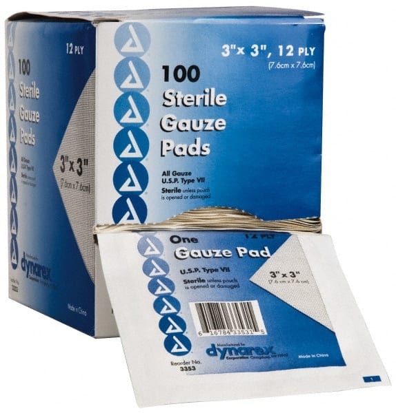 Medique - 3" Long x 3" Wide, General Purpose Pad - Gauze Bandage - Exact Tooling