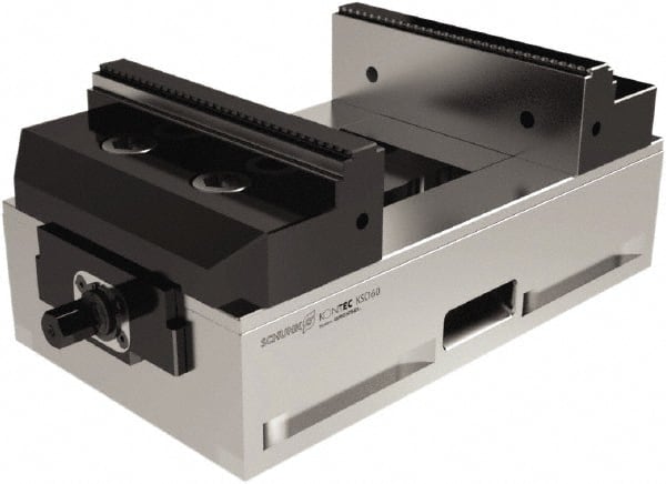 Schunk - 160mm Jaw Width, 480mm Max Jaw Opening, 50mm Throat Depth, Manual Precision Self Centering Vise - Exact Tooling