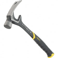 Stanley - 22 oz Head, Straight Rip Claw Hammer - 15.98" OAL, Steel Head, 1.34" Face Diam, Milled Face, Steel Handle with Grip - Exact Tooling