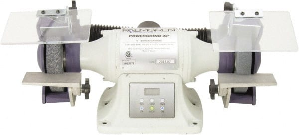 Palmgren - 6" Wheel Diam x 1" Wheel Width, 1/2 hp Grinder - 1/2" Arbor Hole Diam, 1 Phase, 3,600 Max RPM, 115/240 Volts - Exact Tooling