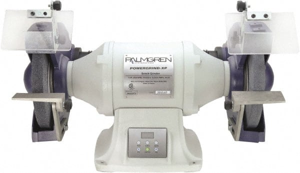 Palmgren - 10" Wheel Diam x 1" Wheel Width, 1-1/2 hp Grinder - 1" Arbor Hole Diam, 1 Phase, 2,400 Max RPM, 115/240 Volts - Exact Tooling