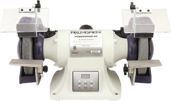 Palmgren - 8" Wheel Diam x 1" Wheel Width, 1 hp Grinder - 5/8" Arbor Hole Diam, 1 Phase, 3,600 Max RPM, 115/240 Volts - Exact Tooling