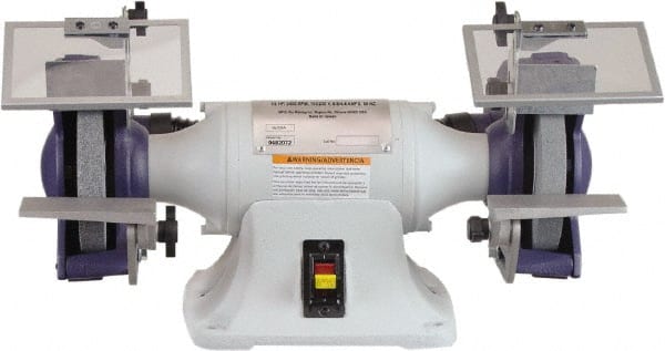 Palmgren - 6" Wheel Diam x 1" Wheel Width, 1/2 hp Grinder - 1/2" Arbor Hole Diam, 1 Phase, 3,450 Max RPM, 115/230 Volts - Exact Tooling