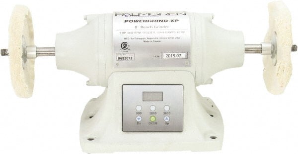 Palmgren - 6" Wheel Diam x 1" Wheel Width, 3/4 hp Buffer - 1/2" Arbor Hole Diam, 1 Phase, 3,600 Max RPM, 115/240 Volts - Exact Tooling