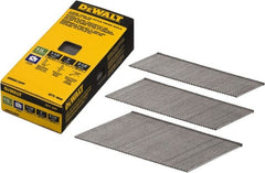 DeWALT - 15 Gauge 2-1/2" Long Finishing Nails for Power Nailers - Steel, Bright Finish, Smooth Shank, Angled Stick Collation, Round Head, Chisel Point - Exact Tooling